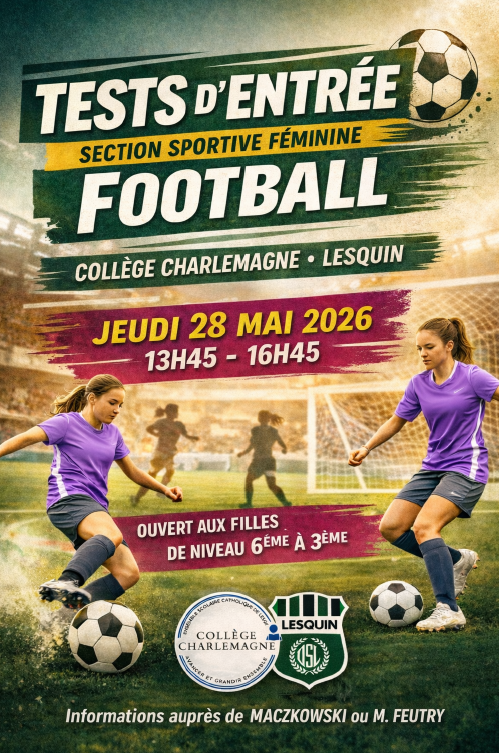 Lire la suite à propos de l’article Section foot féminin : tentez votre chance pour la rentrée 2026 !